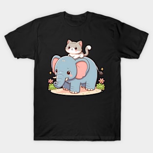 Cat rides elephant T-Shirt